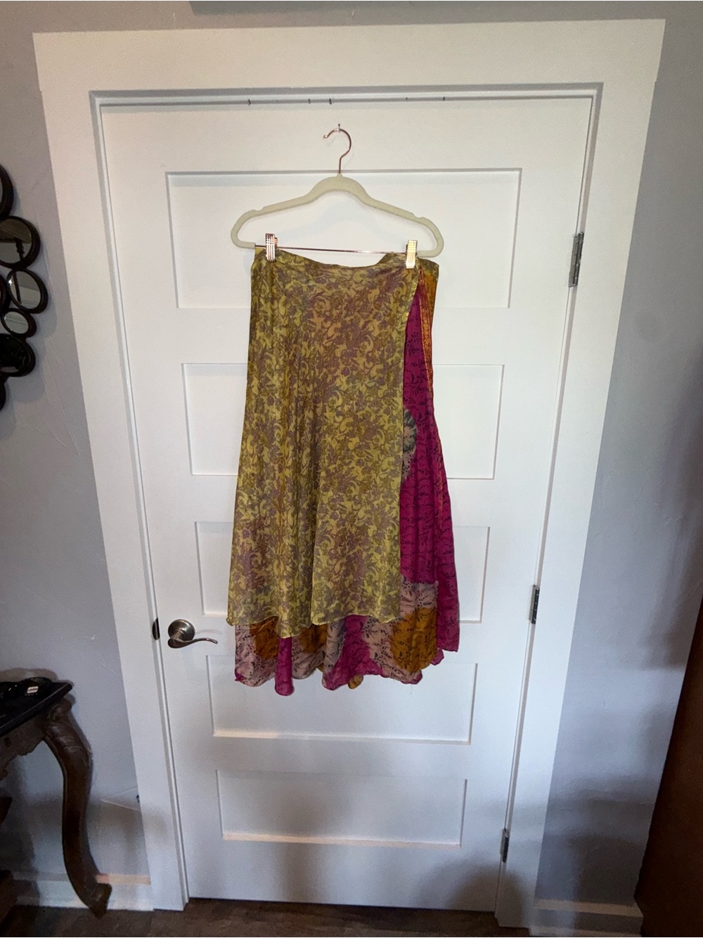 Boho Reversible Silk Wrap Skirt – One Size – Two Looks in One